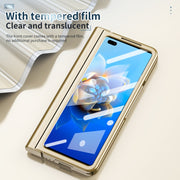 For Huawei Mate X2 Full Body Electroplating Hinge Phone Case with Stylus(Gold)