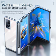 For Huawei Mate X2 Full Body Electroplating Hinge Phone Case with Stylus(Blue)