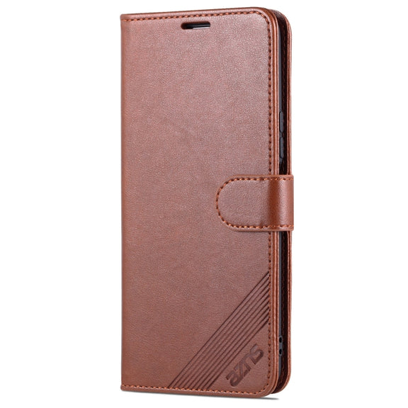 For U-Magic Enjoy 50 Plus AZNS Sheepskin Texture Flip Leather Phone Case(Brown)