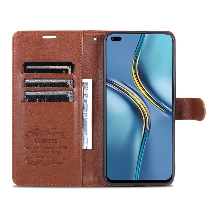For U-Magic Enjoy 50 Plus AZNS Sheepskin Texture Flip Leather Phone Case(Brown)