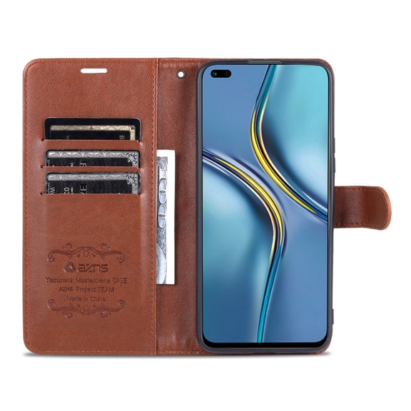 For U-Magic Enjoy 50 Plus AZNS Sheepskin Texture Flip Leather Phone Case(Brown)