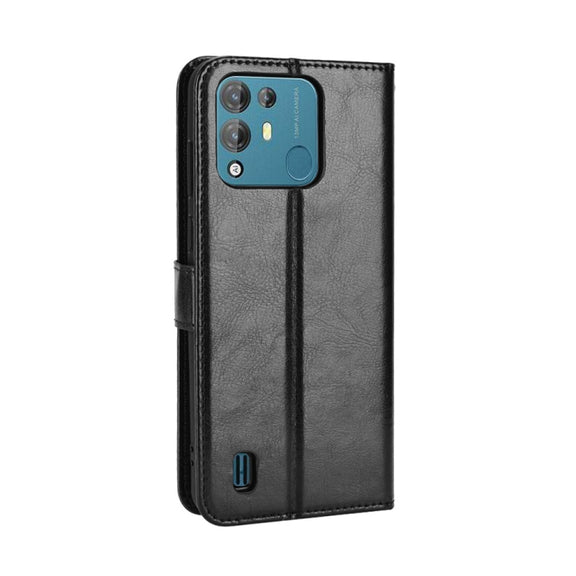 For Blackview A55 Pro Retro Crazy Horse Texture Leather Phone Case(Black)