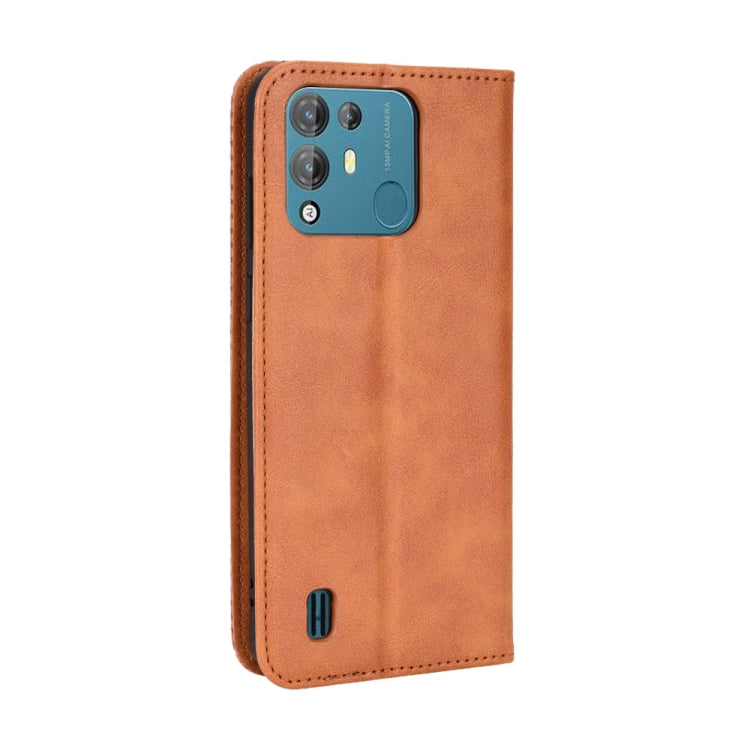 For Blackview A55 Pro Magnetic Buckle Retro Texture Leather Phone Case(Brown)