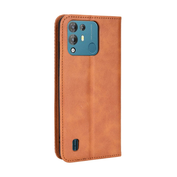 For Blackview A55 Pro Magnetic Buckle Retro Texture Leather Phone Case(Brown)