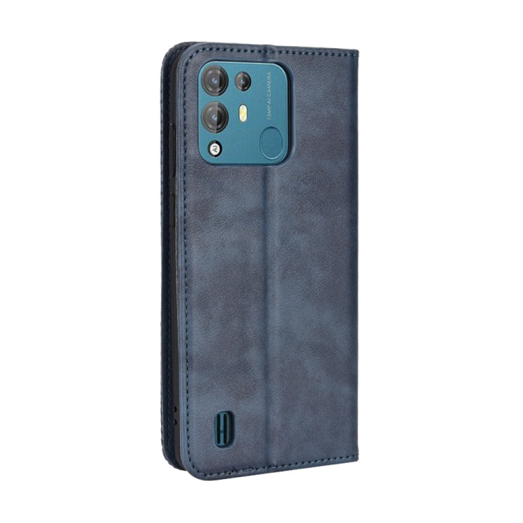 For Blackview A55 Pro Magnetic Buckle Retro Texture Leather Phone Case(Blue)