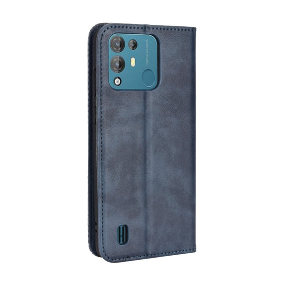 For Blackview A55 Pro Magnetic Buckle Retro Texture Leather Phone Case(Blue)