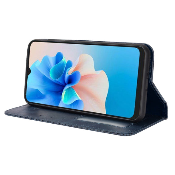 For Blackview A55 Pro Magnetic Buckle Retro Texture Leather Phone Case(Blue)