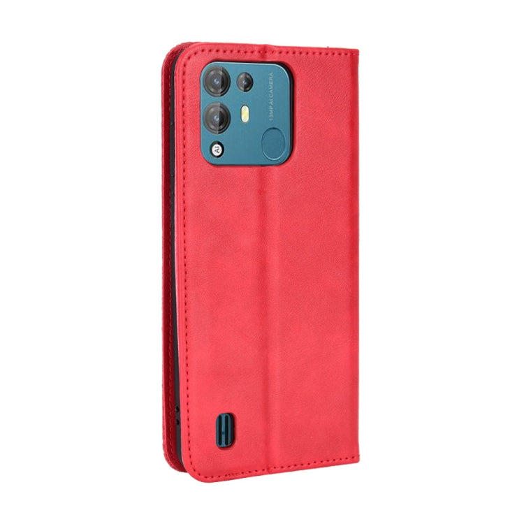 For Blackview A55 Pro Magnetic Buckle Retro Texture Leather Phone Case(Red)