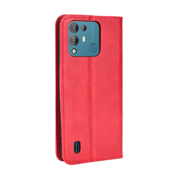 For Blackview A55 Pro Magnetic Buckle Retro Texture Leather Phone Case(Red)