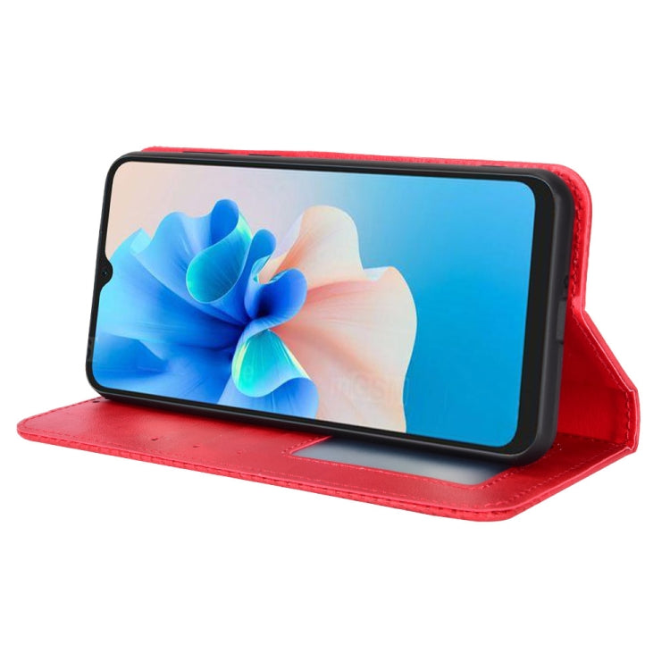 For Blackview A55 Pro Magnetic Buckle Retro Texture Leather Phone Case(Red)