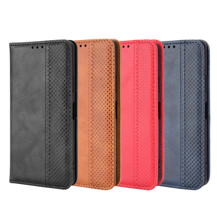 For Blackview A55 Pro Magnetic Buckle Retro Texture Leather Phone Case(Black)