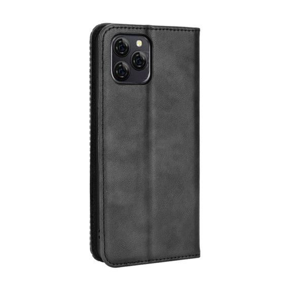 For Blackview A95 Magnetic Buckle Retro Texture Leather Phone Case(Black)
