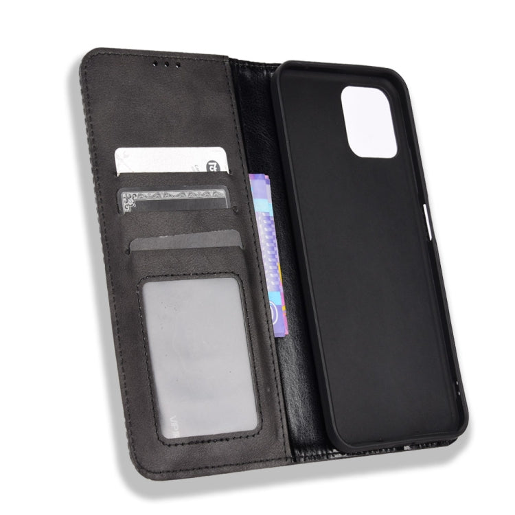 For Blackview A95 Magnetic Buckle Retro Texture Leather Phone Case(Black)