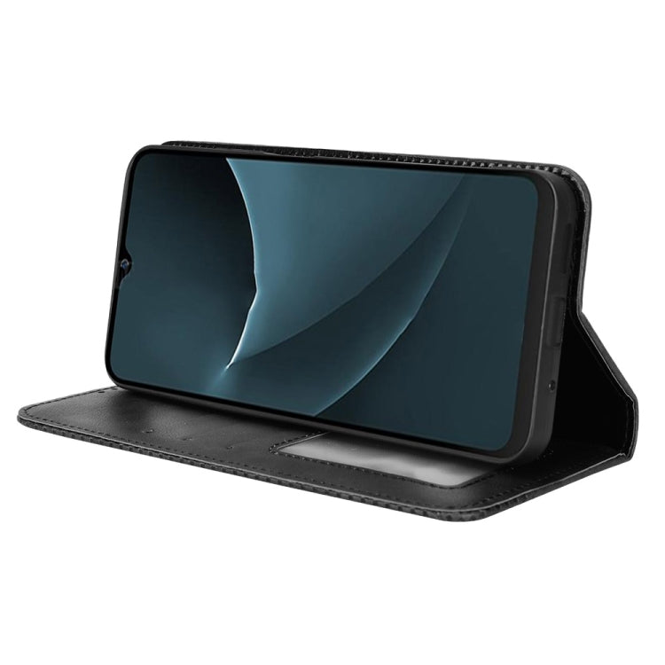For Blackview A95 Magnetic Buckle Retro Texture Leather Phone Case(Black)