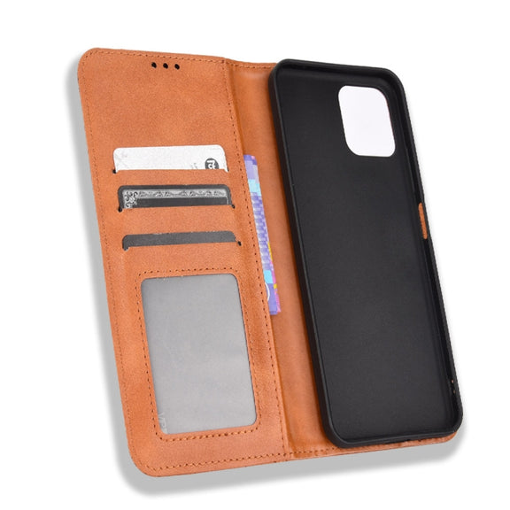 For Blackview A95 Magnetic Buckle Retro Texture Leather Phone Case(Brown)