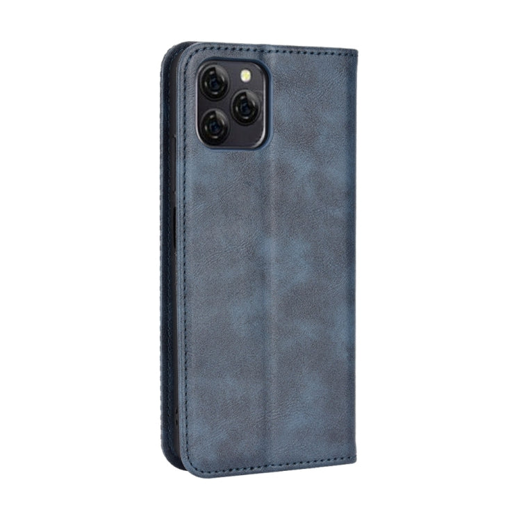 For Blackview A95 Magnetic Buckle Retro Texture Leather Phone Case(Blue)