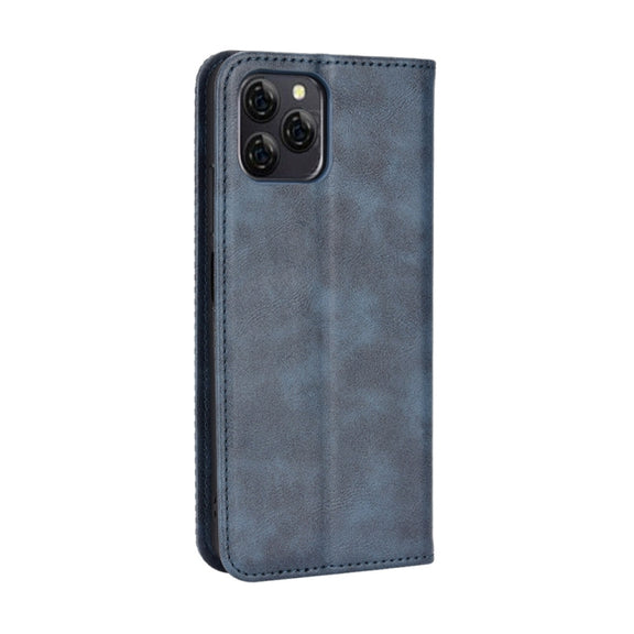 For Blackview A95 Magnetic Buckle Retro Texture Leather Phone Case(Blue)