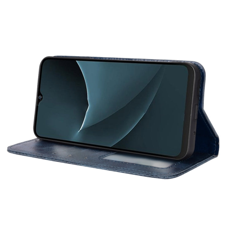 For Blackview A95 Magnetic Buckle Retro Texture Leather Phone Case(Blue)