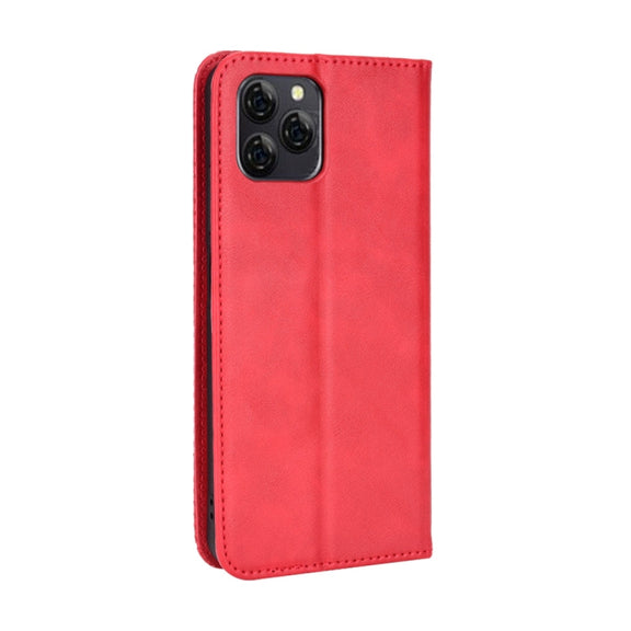 For Blackview A95 Magnetic Buckle Retro Texture Leather Phone Case(Red)