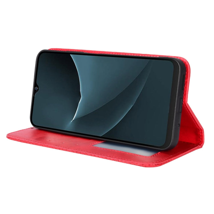 For Blackview A95 Magnetic Buckle Retro Texture Leather Phone Case(Red)