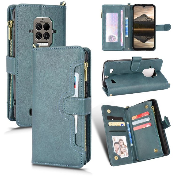 For Doogee S86 / S86 Pro Litchi Texture Zipper Leather Phone Case(Green)