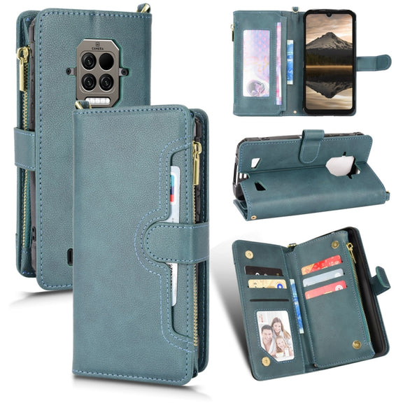 For Doogee S86 / S86 Pro Litchi Texture Zipper Leather Phone Case(Green)