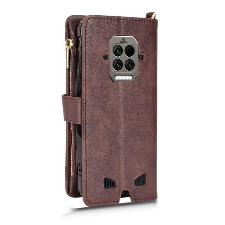 For Doogee S86 / S86 Pro Litchi Texture Zipper Leather Phone Case(Brown)