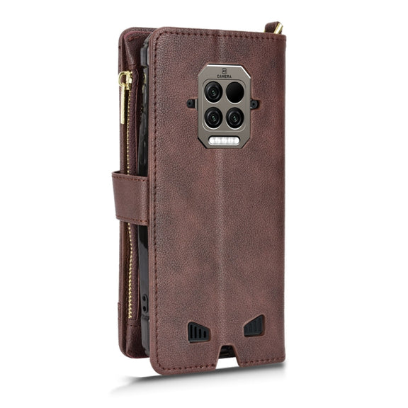 For Doogee S86 / S86 Pro Litchi Texture Zipper Leather Phone Case(Brown)