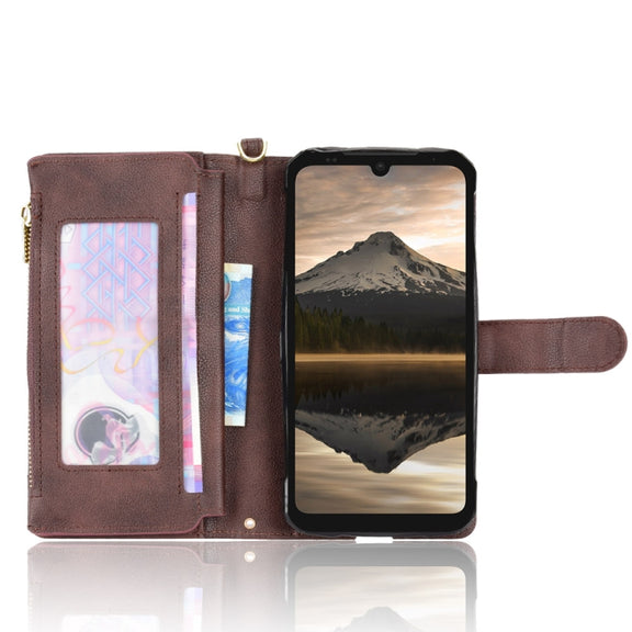 For Doogee S86 / S86 Pro Litchi Texture Zipper Leather Phone Case(Brown)