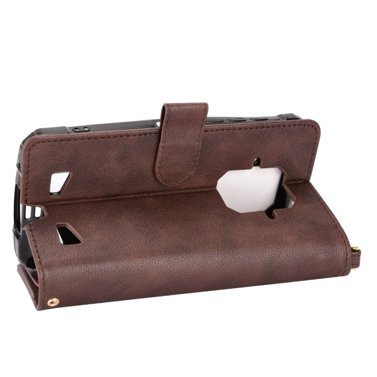 For Doogee S86 / S86 Pro Litchi Texture Zipper Leather Phone Case(Brown)