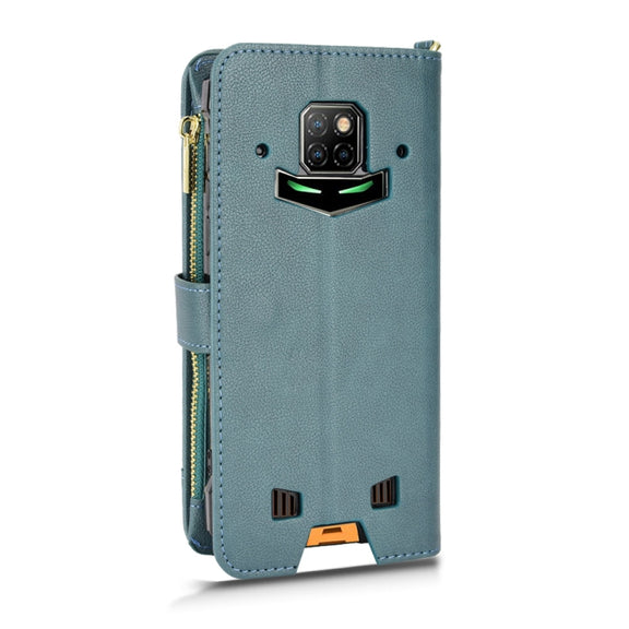 For Doogee S88 Pro / S88 Plus Litchi Texture Zipper Leather Phone Case(Green)