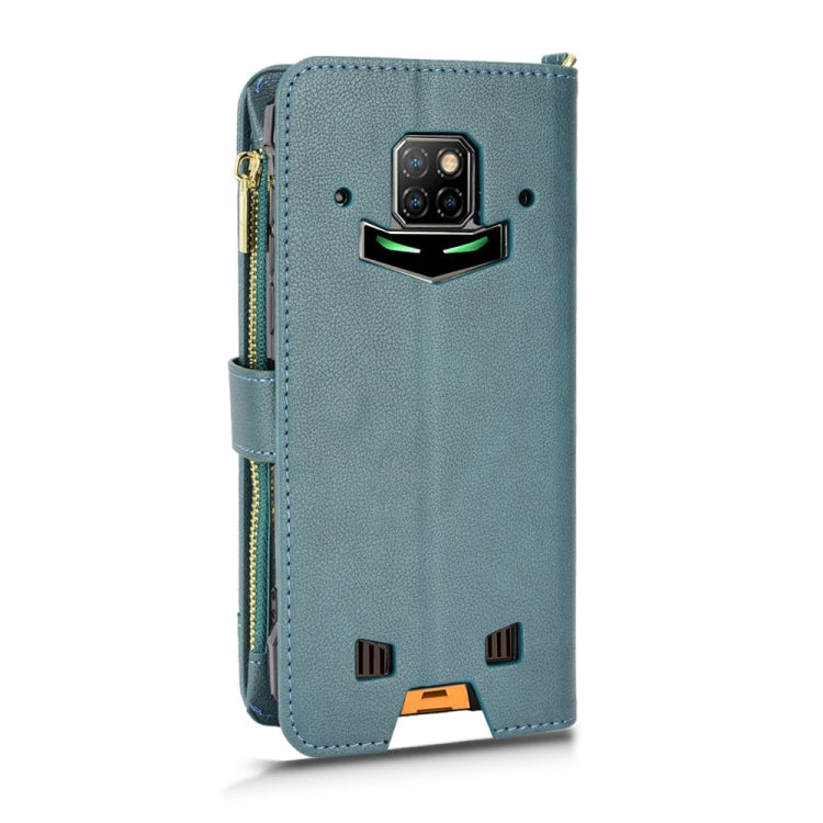 For Doogee S88 Pro / S88 Plus Litchi Texture Zipper Leather Phone Case(Green)
