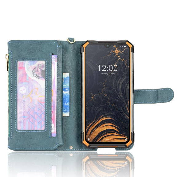 For Doogee S88 Pro / S88 Plus Litchi Texture Zipper Leather Phone Case(Green)