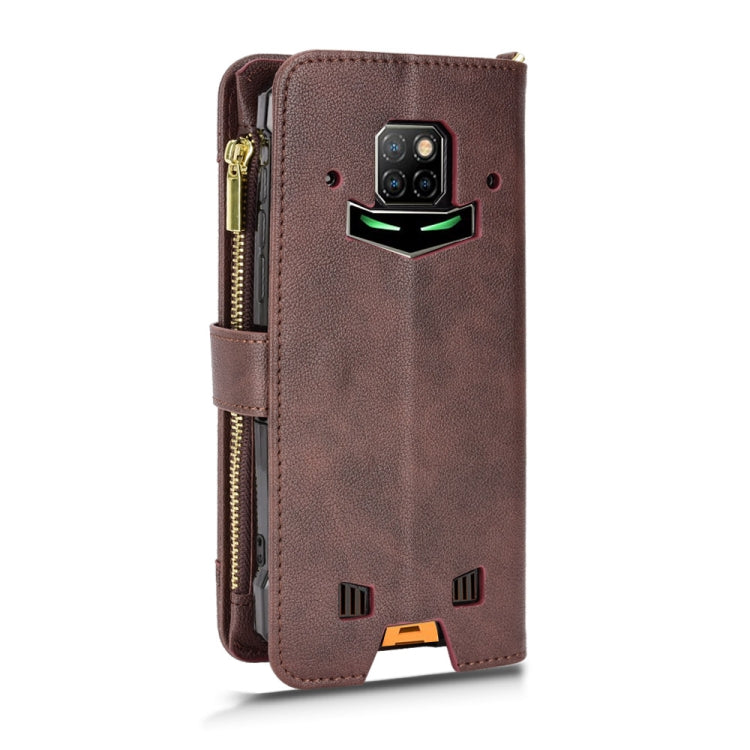 For Doogee S88 Pro / S88 Plus Litchi Texture Zipper Leather Phone Case(Brown)