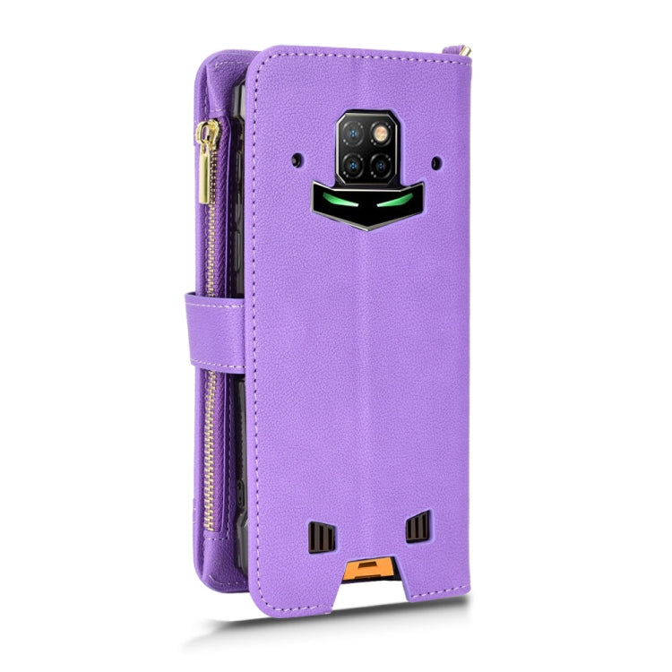 For Doogee S88 Pro / S88 Plus Litchi Texture Zipper Leather Phone Case(Purple)