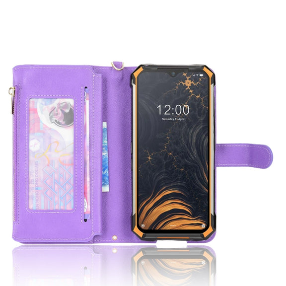 For Doogee S88 Pro / S88 Plus Litchi Texture Zipper Leather Phone Case(Purple)