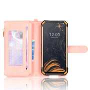 For Doogee S88 Pro / S88 Plus Litchi Texture Zipper Leather Phone Case(Pink)