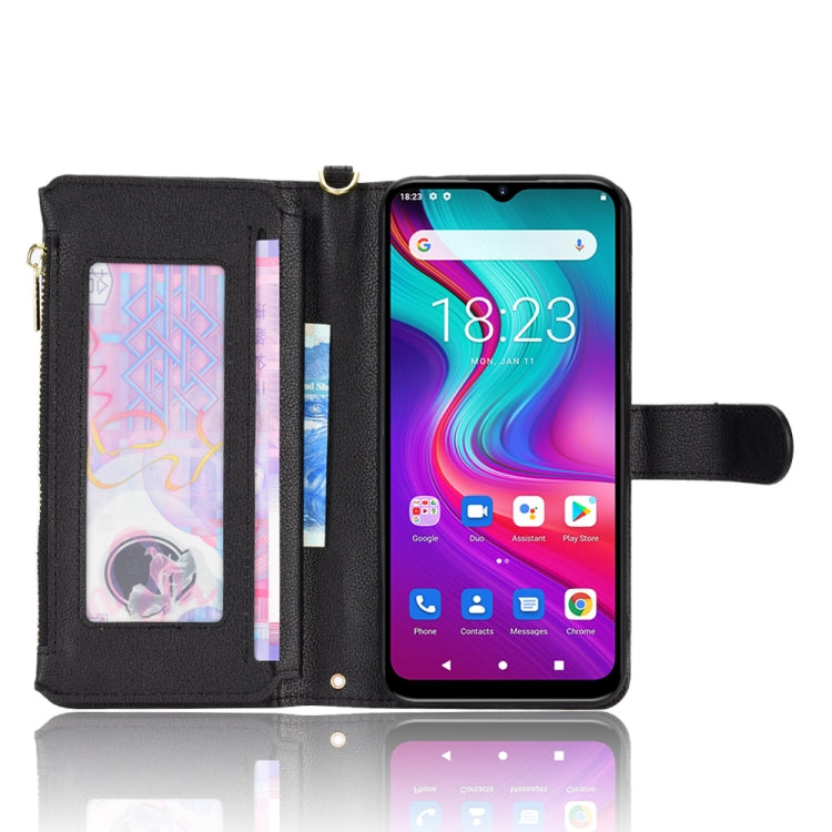 For Doogee X96 Pro Litchi Texture Zipper Leather Phone Case(Black)