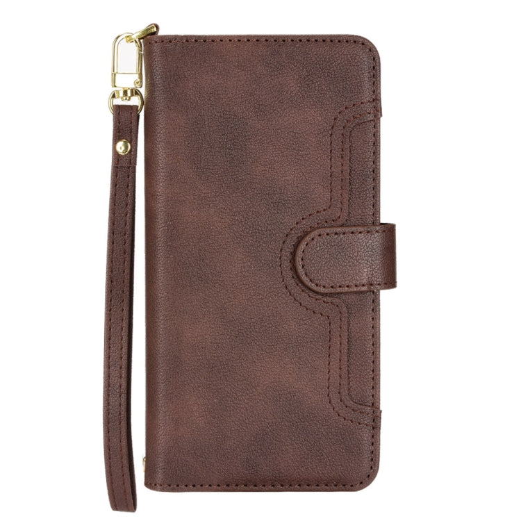 For Doogee X96 Pro Litchi Texture Zipper Leather Phone Case(Brown)