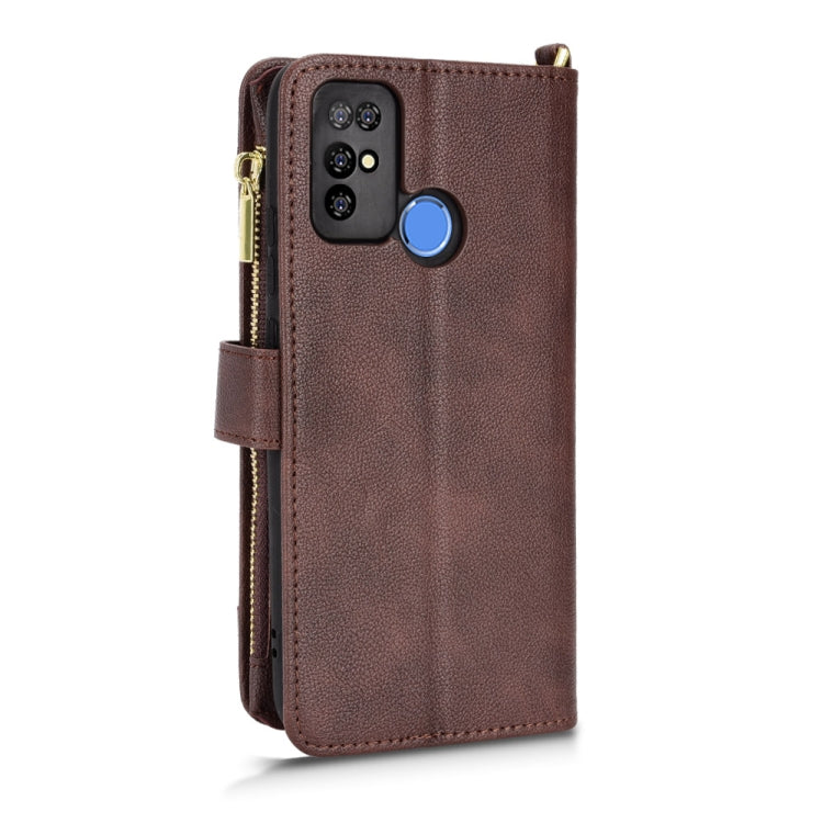 For Doogee X96 Pro Litchi Texture Zipper Leather Phone Case(Brown)