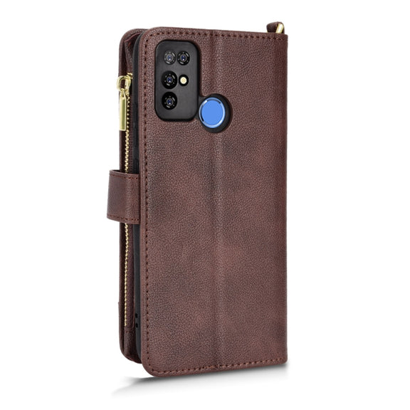 For Doogee X96 Pro Litchi Texture Zipper Leather Phone Case(Brown)