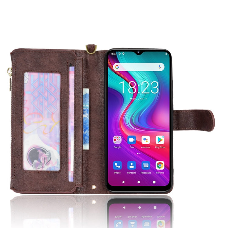 For Doogee X96 Pro Litchi Texture Zipper Leather Phone Case(Brown)