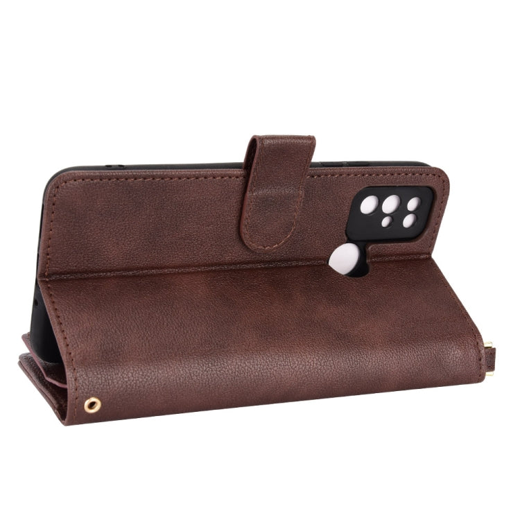 For Doogee X96 Pro Litchi Texture Zipper Leather Phone Case(Brown)