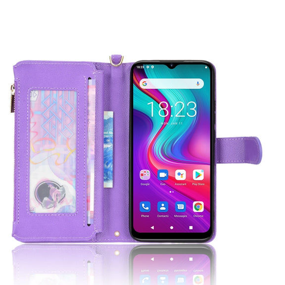 For Doogee X96 Pro Litchi Texture Zipper Leather Phone Case(Purple)