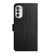 For Motorola Moto G52 Genuine Leather Fingerprint-proof Horizontal Flip Phone Case(Black)