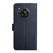 For Sharp Aquos R7 Genuine Leather Fingerprint-proof Horizontal Flip Phone Case(Blue)