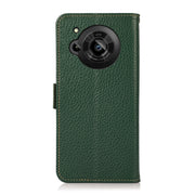 For Sharp Aquos R7 KHAZNEH Side-Magnetic Litchi Genuine Leather RFID Phone Case(Green)