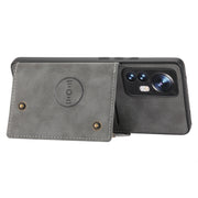For Xiaomi 12 Double Buckle PU + TPU Shockproof Magnetic Phone Case(Grey)
