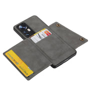 For Xiaomi 12 Double Buckle PU + TPU Shockproof Magnetic Phone Case(Grey)