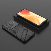 For vivo X80 Pro Punk Armor PC + TPU Phone Case with Holder(Black)